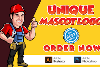 design custom business cartoon logo for you