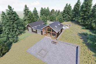 design your house, exterior, garden, pool patio, terrace and render images