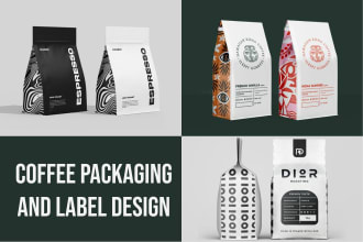 create coffee, food, packaging label design