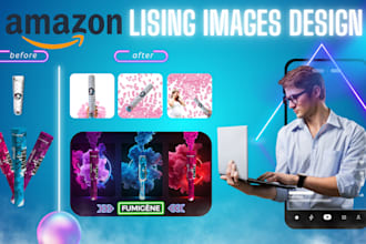 design amazon listing, product catalogue, images,  product image editing