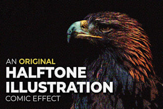create a beautiful halftone illustration effect