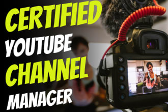be your certified youtube channel manager and seo expert