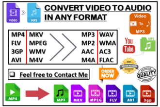 convert video to mp3 for you in 24 hours