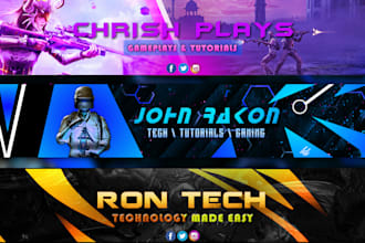 design professional youtube channel and art banner