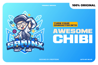 draw your character into a cute chibi hip hop or rapper