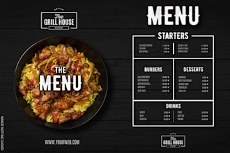 design restaurant menu,food menu,beauty salon,sell sheet,price list any service