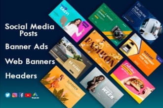 design web banners, social media posts, and ads