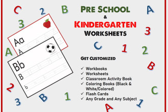 design preschool, kindergarten worksheets and workbooks