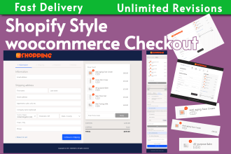 design woocommerce checkout page like shopify checkout style