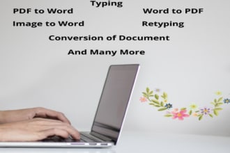work on  typing, PDF to word, word to PDF,retyping and others