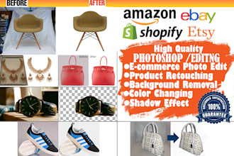 do ecommerce product photo editing, cutout ,product retouch
