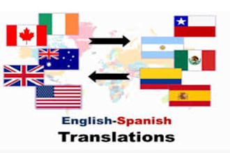professionally translate  english to spanish and spanish to english