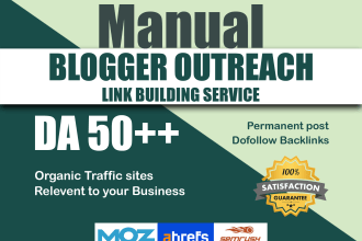 do SEO backlinks high quality blogger outreach manual link building service