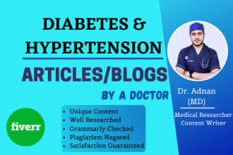 write diabetes or hypertension articles as a doctor