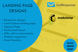 design responsive mailchimp and getresponse landing page