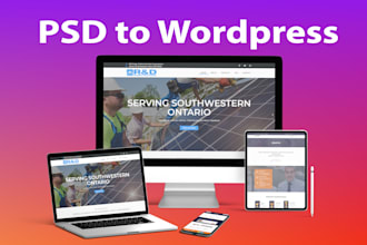 convert PSD to wordpress site design using elementor pro