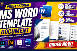 create word proposal template , report or letterhead