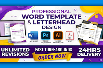 create word proposal template , report or letterhead