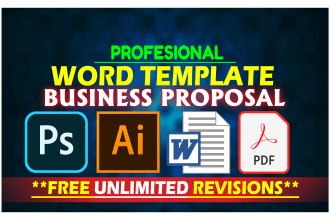 create word proposal template , report or letterhead