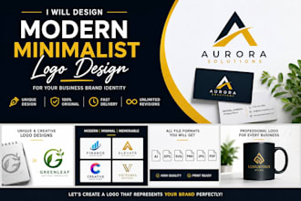 design a modern minimalist logo design for your business brand identity