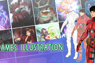 draw best quality game art for your games in any styles