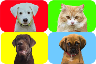 draw your pets or any animals to portrait illustration