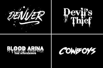 design scary horror dark text logo design