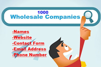 provide 1000 wholesalers and distributors in US for amazon fba