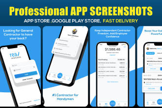 design app screenshots for app store and google play