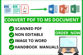 convert, PDF, jpeg, scanned documents to excel and word