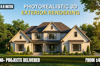 create photorealistic 3d exterior rendering and architectural visualization