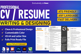 design, rewrite an ats optimized resume, CV, or cover letter