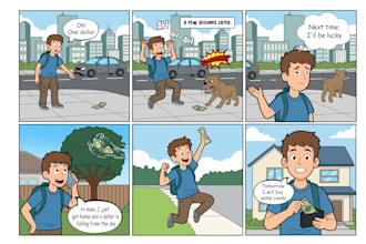 create a personalized comic strip for you in a cartoon style