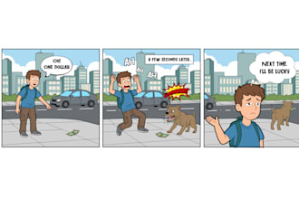 draw a custom cartoon comic strip for you