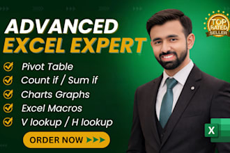 do excel expert advanced, vba, macros, formula, chart, dashboard and web tools