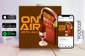 design professional podcast cover and cover art