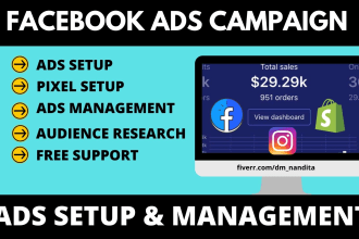 setup shopify facebook ads campaign, instagram ads, fb advertising and marketing