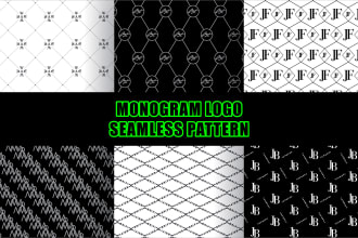 create monogram seamless pattern from your logo