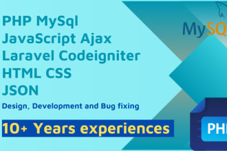 develop website using PHP mysql javascript bootstrap