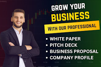 write and design white paper, company profile and pitch deck