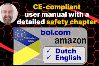 design ce compliant user manual for amazon or bol com with safety chapter