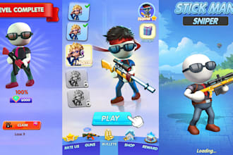 develop a 2d or 3d unity games for android and ios , web