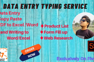 do data entry, copy paste and excel data entry work for you
