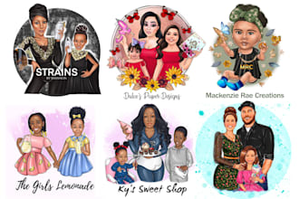 design cartoon logo for children business, family business