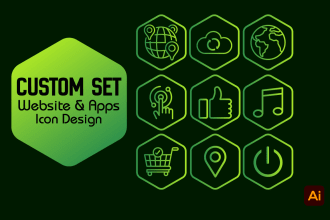 create awesome vector icons set for your app or website