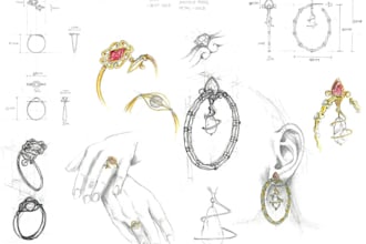 sketch and render detailed jewellery products