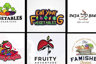 create juice bar, vegetable, fruit smoothies,tea , cofee ,  and cafe logo