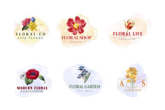 design watercolor, floral, florist, flower shop, spa, and hand drawn logo design