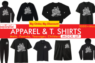 create amazing t shirt mockup and apparel mockup for you