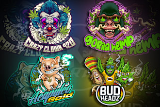 medical marijuana cannabis, hemp, cbd weed or vaping logo